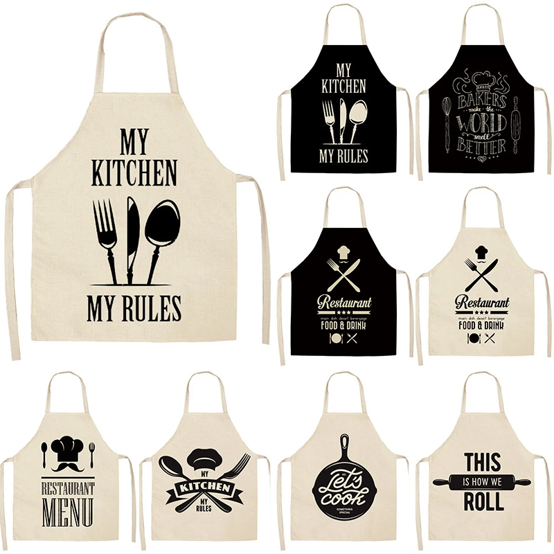 68x55cm Letter Alphabet Kitchen Aprons for Women Cotton Linen Bibs Household Cleaning Pinafore Home Cooking Apron Delantal
68x55cm Letter Alphabet Kitchen Aprons for Women Cotton Linen Bibs Household Cleaning Pinafore Home Cooking Apron Delantal