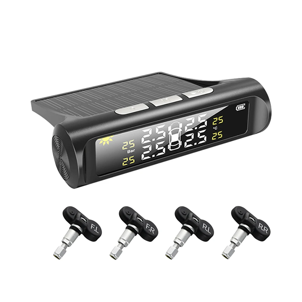 Solar Power TPMS Digital Tire Pressure Monitoring System Gauge External LCD Display USB Auto Security Alarm Sensor Accessories
Solar Power TPMS Digital Tire Pressure Monitoring System Gauge External LCD Display USB Auto Security Alarm Sensor Accessories