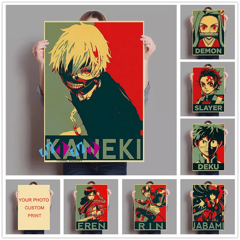 Retro Kraft Paper Poster Anime My Hero Academia Attack on Titan Demon Slayer Poster Home Decoration Painting Room Wall Decor
Retro Kraft Paper Poster Anime My Hero Academia Attack on Titan Demon Slayer Poster Home Decoration Painting Room Wall Decor