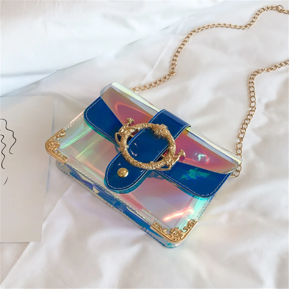 2022 Fashion Women Laser Purse PVC Jelly Bag Colorful Shoulder Bags Female Portable Crossbody Bag Chains Handbag
2022 Fashion Women Laser Purse PVC Jelly Bag Colorful Shoulder Bags Female Portable Crossbody Bag Chains Handbag