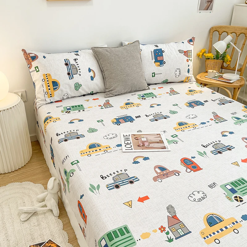 1pc Cotton Bed Fitted Sheet Plant Cartoon Car Rainbow Bear Double Queen Sheets with Elastic Single Size Kids Bed Linen
1pc Cotton Bed Fitted Sheet Plant Cartoon Car Rainbow Bear Double Queen Sheets with Elastic Single Size Kids Bed Linen