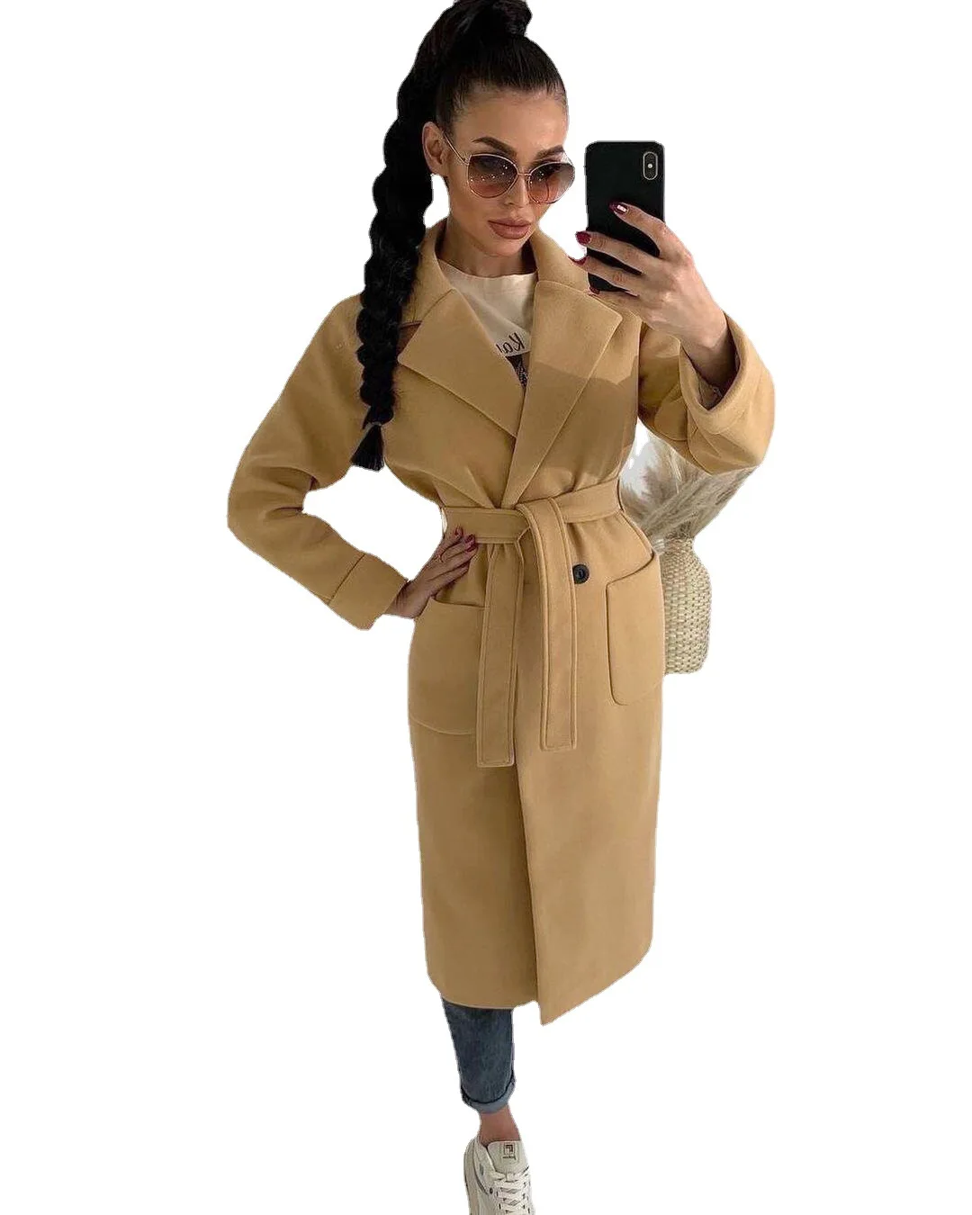 2022 Fashion Women Autumn Winter Belt Double-Breasted Lapel Woolen Jacket New Solid Loose Long Coat Female Robe Outerwear Femme
2022 Fashion Women Autumn Winter Belt Double-Breasted Lapel Woolen Jacket New Solid Loose Long Coat Female Robe Outerwear Femme