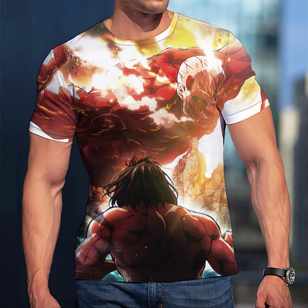 Футболка мужская летняя с круглым вырезом и принтом «атака на Титанов»
Футболка мужская летняя с круглым вырезом и принтом «атака на Титанов»