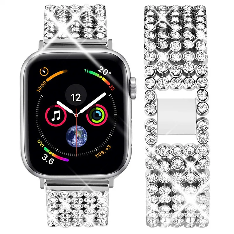 Diamond Bracelet for Apple Watch Band 40mm 42mm 44mm 38mm Stainless Steel Strap for Apple Watch Series 6 5 4 3 SE 2 1 Wristband
Diamond Bracelet for Apple Watch Band 40mm 42mm 44mm 38mm Stainless Steel Strap for Apple Watch Series 6 5 4 3 SE 2 1 Wristband