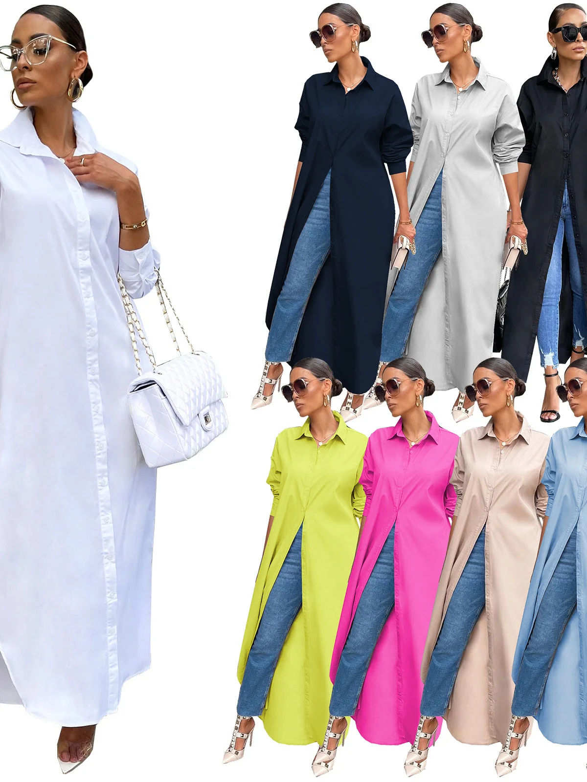 Women Printed Shirt Dress Casual Turn-down Collar Long Sleeve Irregular Maxi Dresses Laides Shirt Dress Loose Long Dress
Women Printed Shirt Dress Casual Turn-down Collar Long Sleeve Irregular Maxi Dresses Laides Shirt Dress Loose Long Dress