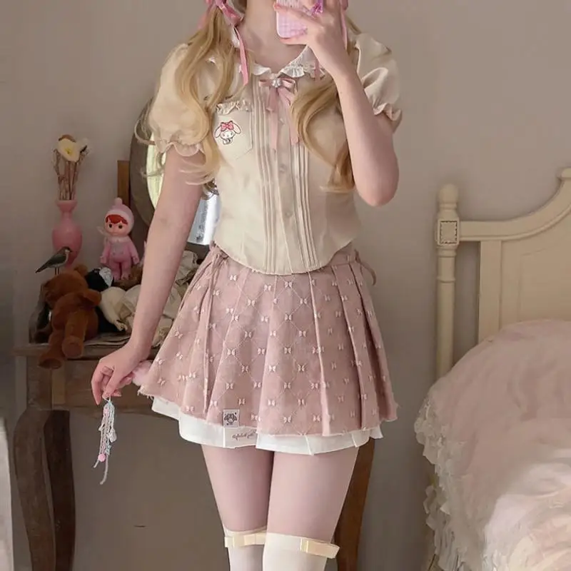 Kawaii Sanrios Anime Series My Melody Summer New Sweet and Lovely Shirt Female Bust A-Line Skirt Doll Collar Thin Suit
Kawaii Sanrios Anime Series My Melody Summer New Sweet and Lovely Shirt Female Bust A-Line Skirt Doll Collar Thin Suit