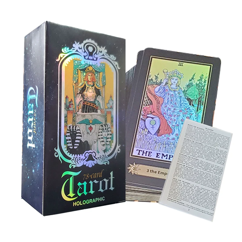 11.7X6.5CM Holographic Classic Tarot with Paper Guide Book Original Size King 78 Cards Deck Divination English Verson Oracle
11.7X6.5CM Holographic Classic Tarot with Paper Guide Book Original Size King 78 Cards Deck Divination English Verson Oracle