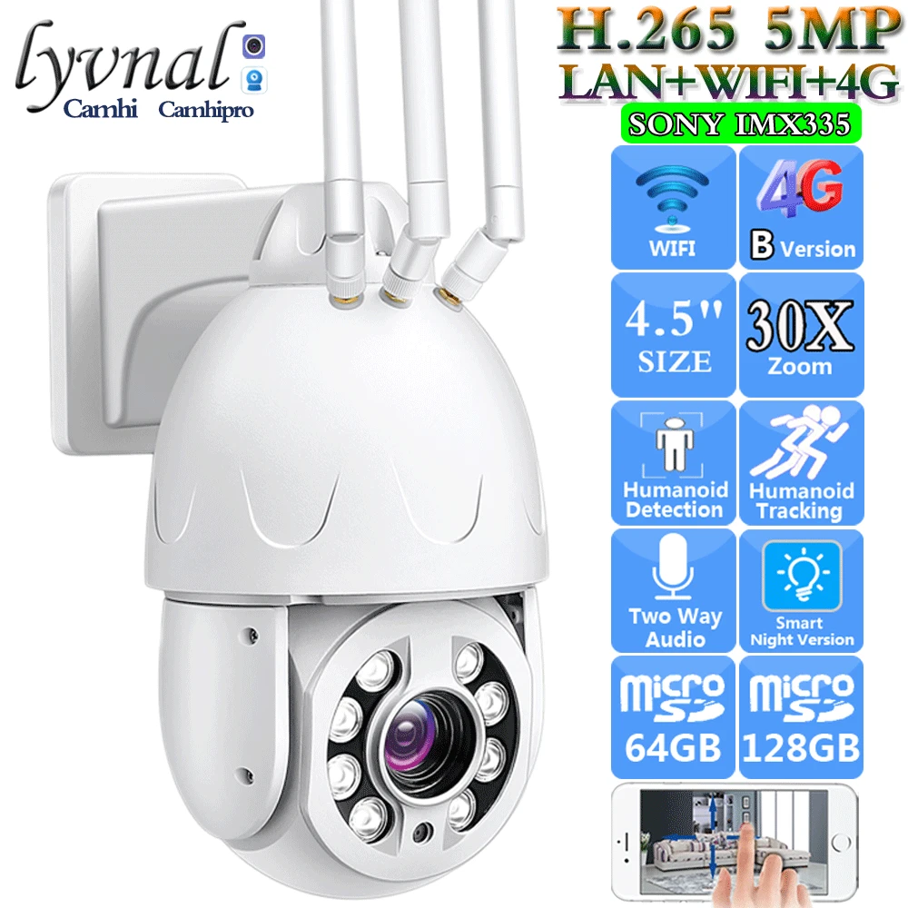 Беспроводная IP-камера видеонаблюдения 3G, 4G, SIM-карта, Sony335, 5 МП, Wi-Fi, PTZ, купол, 30-кратный зум, автослежение, цветное ночное видение, двухсторонне... 
Беспроводная IP-камера видеонаблюдения 3G, 4G, SIM-карта, Sony335, 5 МП, Wi-Fi, PTZ, купол, 30-кратный зум, автослежение, цветное ночное видение, двухсторонне...