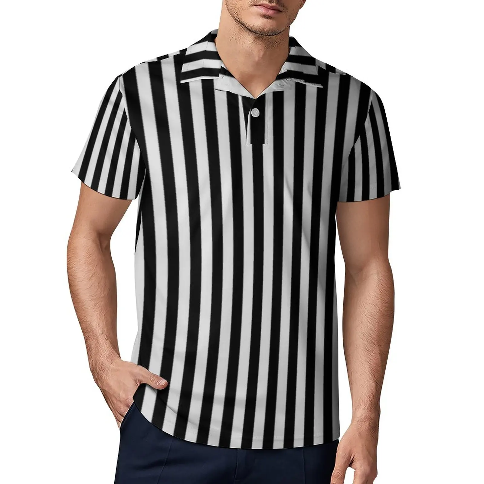 Повседневная рубашка-поло в черно-белую полоску, вертикальная женская рубашка с коротким рукавом, летний ретро Топ оверсайз, идея для подар...
Повседневная рубашка-поло в черно-белую полоску, вертикальная женская рубашка с коротким рукавом, летний ретро Топ оверсайз, идея для подар...