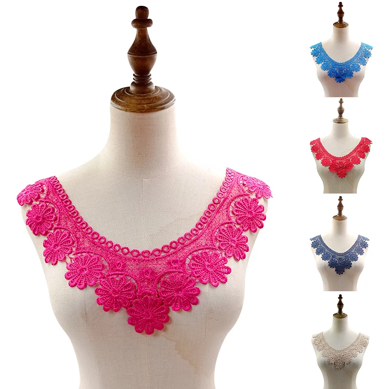 Lace Embroidered Collar Hollow Out Applique Neckline Neckband Fake Collar Solid Color Sewing Supplies Water Soluble Lace Collars
Lace Embroidered Collar Hollow Out Applique Neckline Neckband Fake Collar Solid Color Sewing Supplies Water Soluble Lace Collars