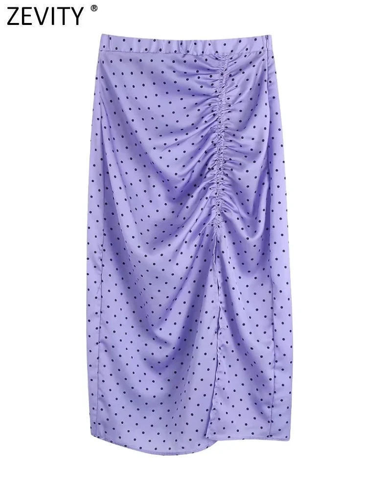 Zevity Women Elegant Polka Dots Print Pleated Split Midi Skirt Faldas Mujer Female Elastic Waist Side Zipper Vestidos QUN219
Zevity Women Elegant Polka Dots Print Pleated Split Midi Skirt Faldas Mujer Female Elastic Waist Side Zipper Vestidos QUN219