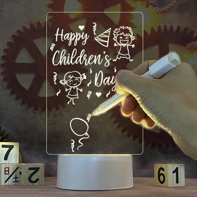 Creative Led Note Board Light Rewritable Acrylic Message Board Night Light with Warm Soft Light USB Night Lamp Holiday Gift
Creative Led Note Board Light Rewritable Acrylic Message Board Night Light with Warm Soft Light USB Night Lamp Holiday Gift