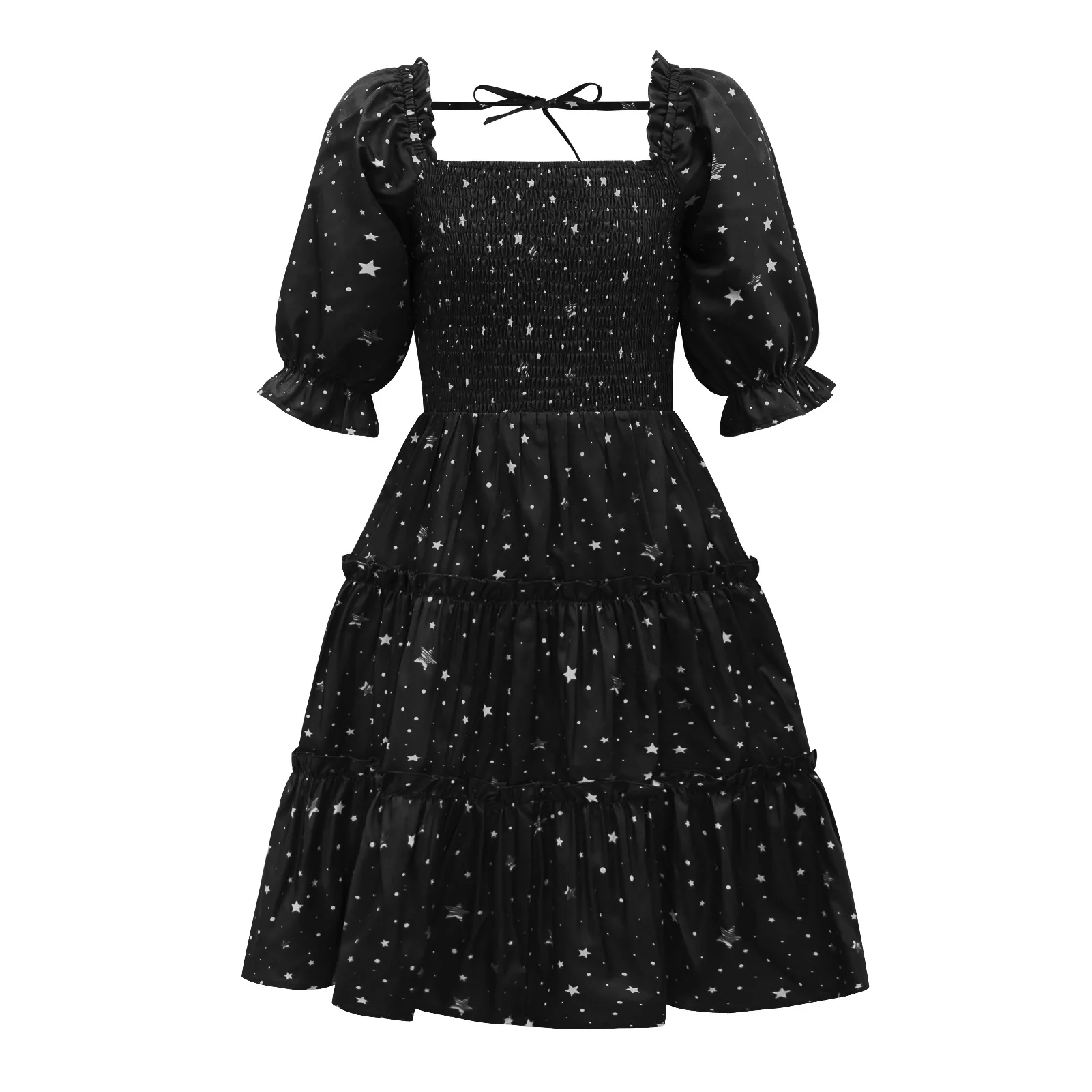 Duomi Princess Dress With Chequered Digital Print Girl's Square Collar Rope Lantern Short Sleeve Ruffles And Ruffles
Duomi Princess Dress With Chequered Digital Print Girl's Square Collar Rope Lantern Short Sleeve Ruffles And Ruffles