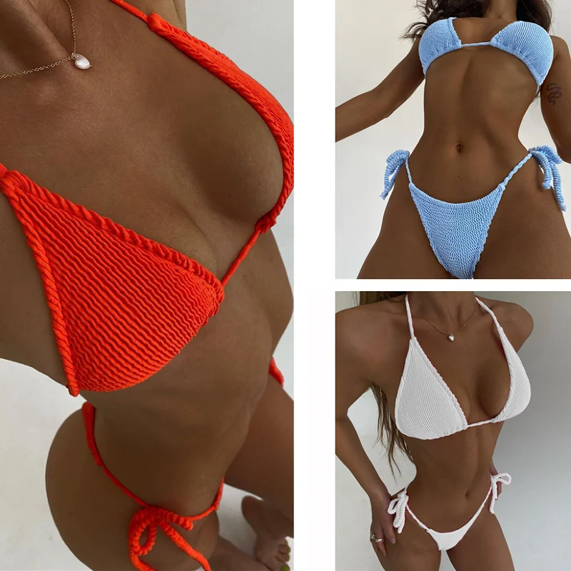 2022 Summer Sexy Solid Bikini Sets Women Tie Side GString Thong Swimsuit Female Bandage Bathing Suit Brazlian Swimwear Bikini
2022 Summer Sexy Solid Bikini Sets Women Tie Side GString Thong Swimsuit Female Bandage Bathing Suit Brazlian Swimwear Bikini