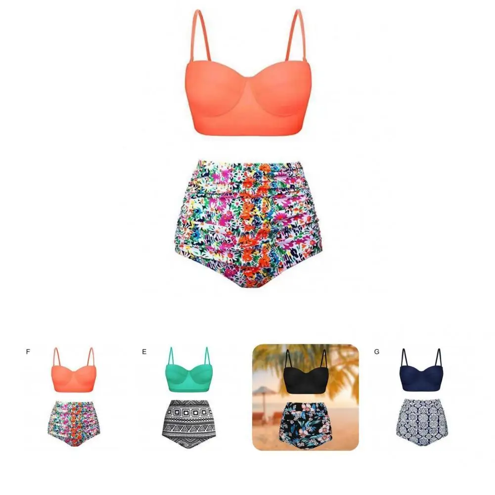 2Pcs/Set Stylish Women Swimsuit Floral Printed Spaghetti Straps Two-piece Off Shoulder Slim-fitting Bathing Suit
2Pcs/Set Stylish Women Swimsuit Floral Printed Spaghetti Straps Two-piece Off Shoulder Slim-fitting Bathing Suit