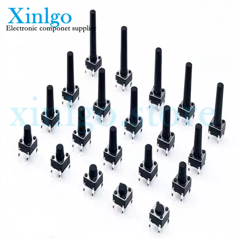 

20PCS 4Pin 6*6 Micro Tact Push Button Switches DIP 6x6x4.3/5/6/7/8/9/10/11/12/13/14/15 MM 4.3mm 5mm 6mm 7mm 8mm 9mm 10mm 11mm