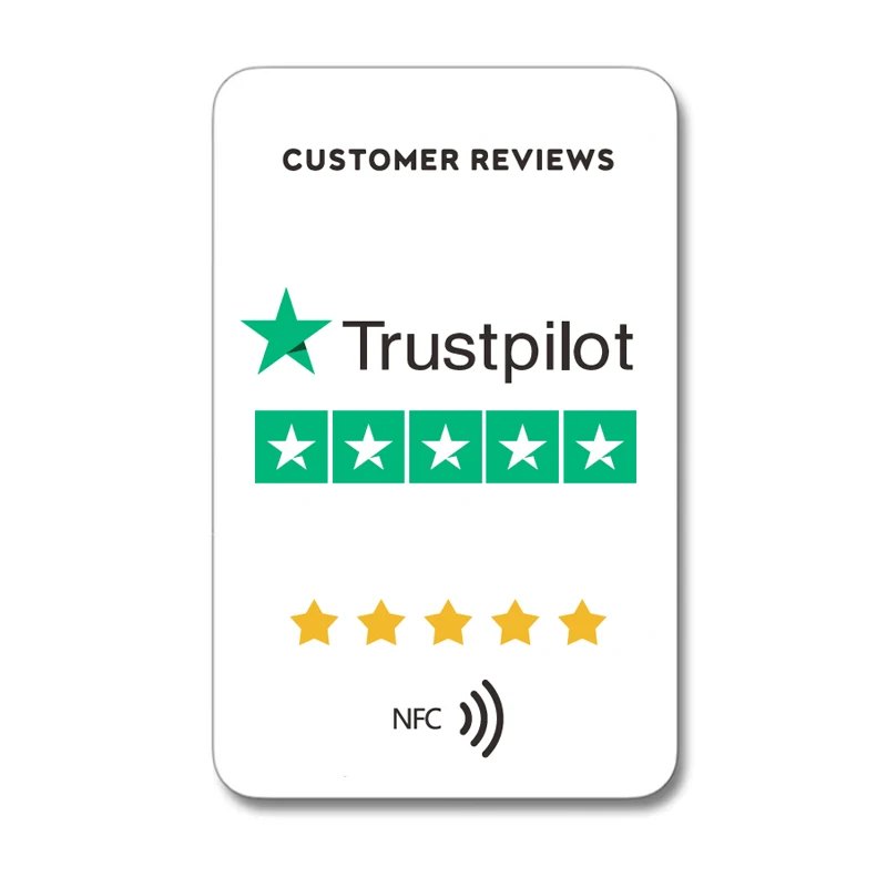 Review us on Google NFC Tap Cards NTAG215 504bytes Social Media Cards Trustpilot Tripadvisor Review Cards
Review us on Google NFC Tap Cards NTAG215 504bytes Social Media Cards Trustpilot Tripadvisor Review Cards