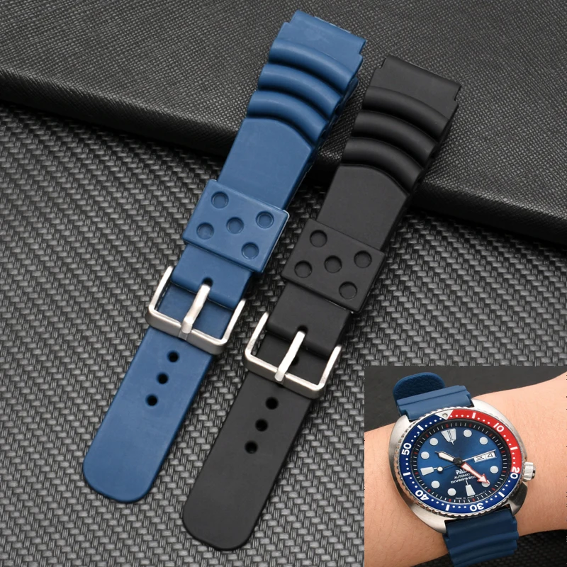 

20 22mm Diving 007 Silicone Watchband for Seiko SKX007/SRPA21J1 SBBN013 SRP601J1 No. 5 Water Ghost Canned Sport Wristbands Strap