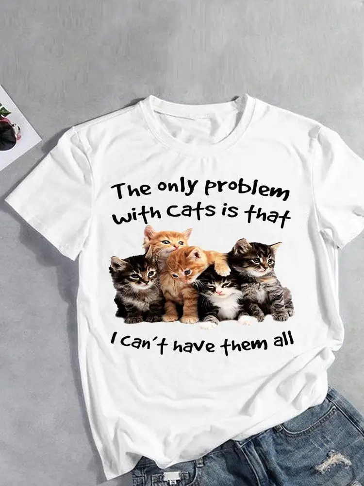 Футболка женская летняя с коротким рукавом и принтом в виде кошки
Футболка женская летняя с коротким рукавом и принтом в виде кошки