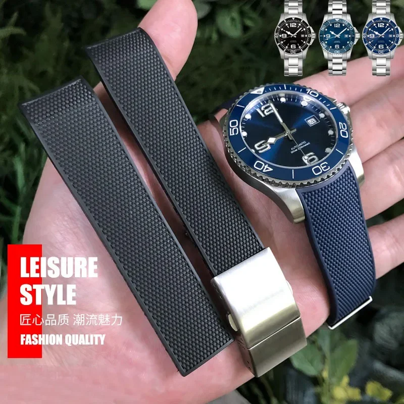 Rubber Silicone Watch Strap Waterproof Watchband for Longines Strap for Conquest HydroConquest L3.742 782 Series 21mm
Rubber Silicone Watch Strap Waterproof Watchband for Longines Strap for Conquest HydroConquest L3.742 782 Series 21mm