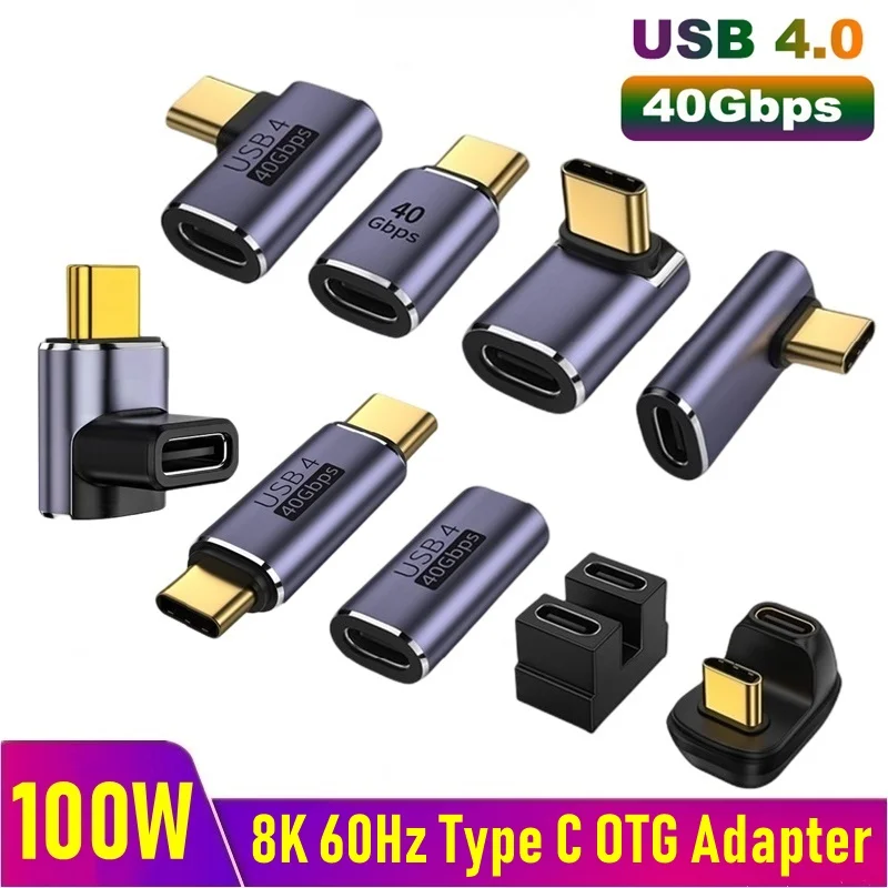 

Адаптер OTG USB Type-C 100 Вт, передача данных 40 Гбит/с, Type-C в USB-C, зарядный преобразователь для телефона 8K 60 Гц Vedio Macbook Air Pro