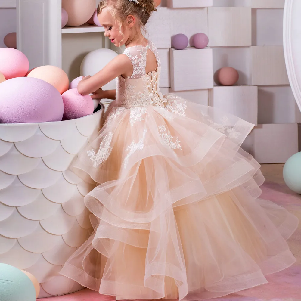 long lace flower girls dresses organza kids ball gowns tulle party dresses for girls 2-12 years champagne flower girl dress
long lace flower girls dresses organza kids ball gowns tulle party dresses for girls 2-12 years champagne flower girl dress