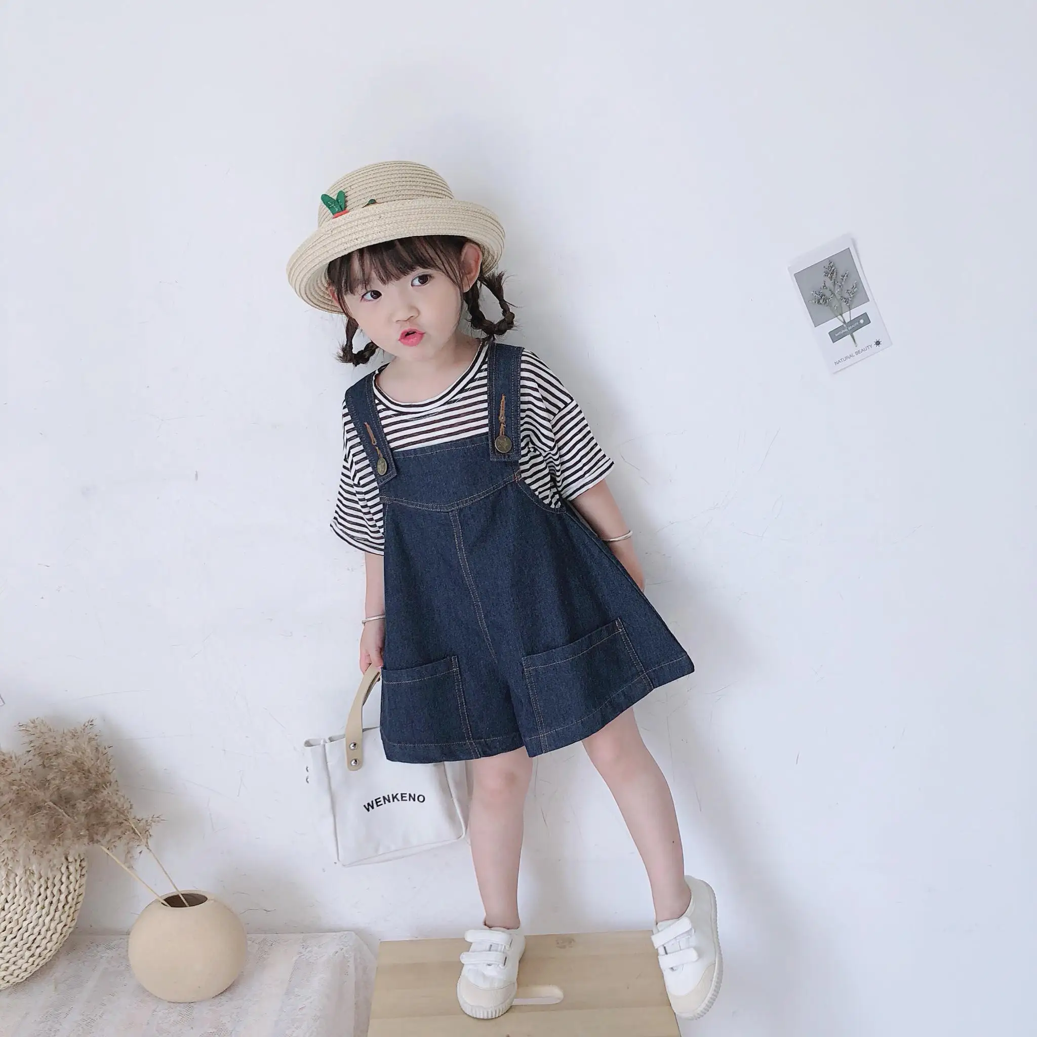 Girls Baby Summer Set Girl Shorts Two-piece Clothes New Straps Suit Baby Children Striped Korean 2023 Outfits T-shirt+loose 
Girls Baby Summer Set Girl Shorts Two-piece Clothes New Straps Suit Baby Children Striped Korean 2023 Outfits T-shirt+loose