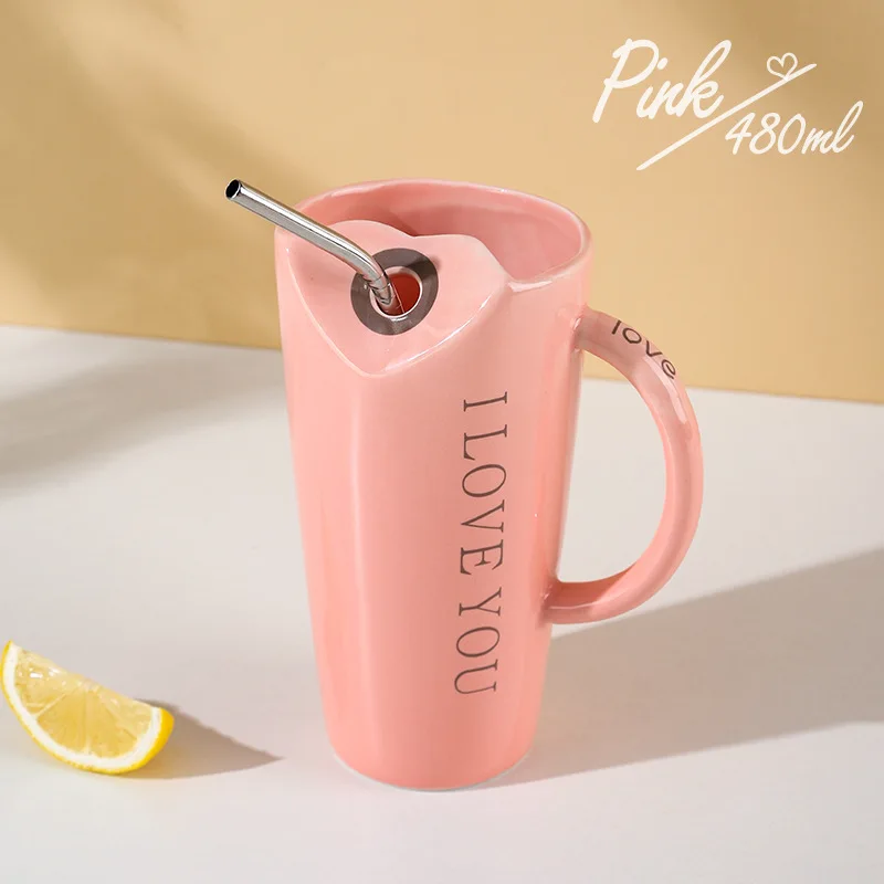 Creative Ceramic Mug Coffee Cup Botella De Agua Couple Love Shape With Straw Office Home Drinking Cup Personality Water Bottle
Creative Ceramic Mug Coffee Cup Botella De Agua Couple Love Shape With Straw Office Home Drinking Cup Personality Water Bottle