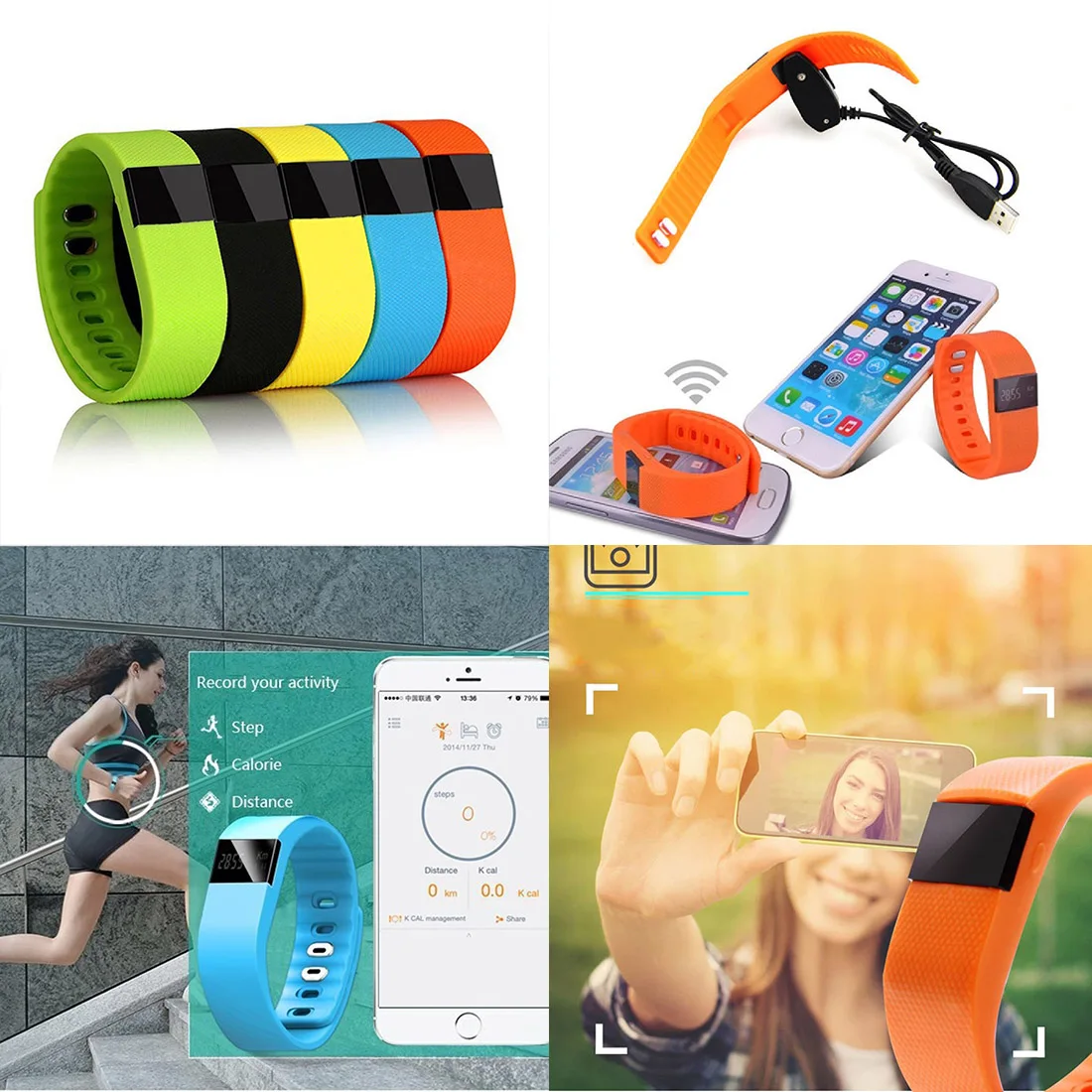

TW64 Smart Watch Bluetooth V4.0 Sport Bracelet Wristband Gym Running Fitness Activity Pedometer Screen Bracelet USB Smart Watch