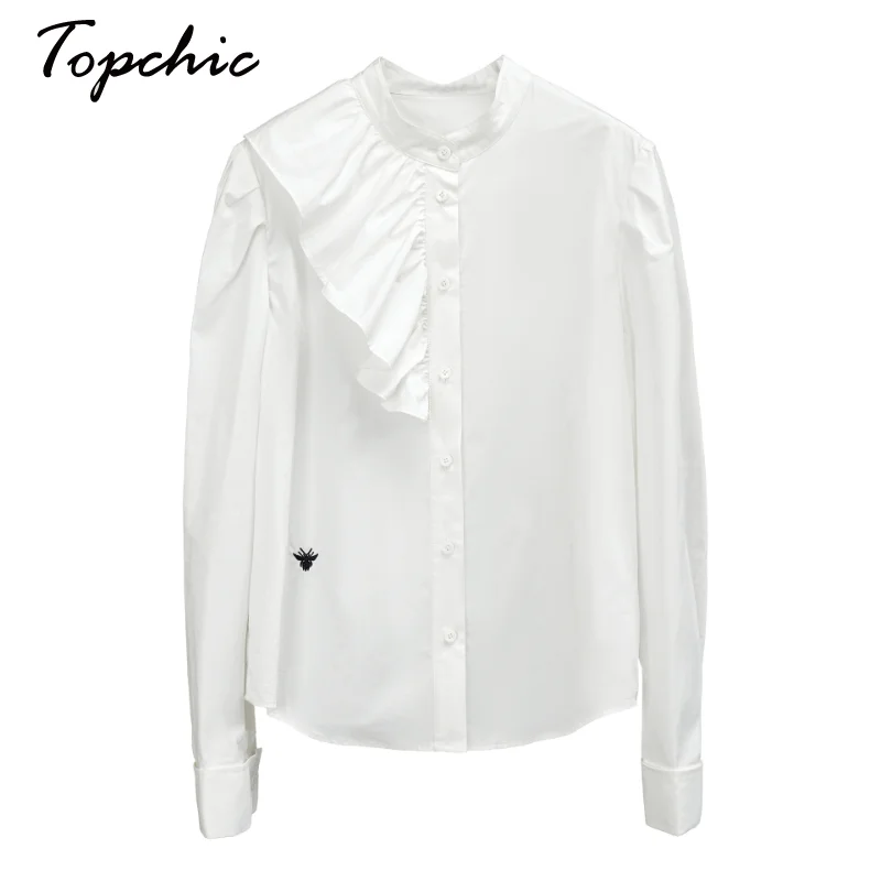 Luxury Designer Clothing Women Spring Autumn Elegant Ruffles Long Sleeve Top Mujer 100% Cotton Blusa Mujer Moda 2023 White
Luxury Designer Clothing Women Spring Autumn Elegant Ruffles Long Sleeve Top Mujer 100% Cotton Blusa Mujer Moda 2023 White