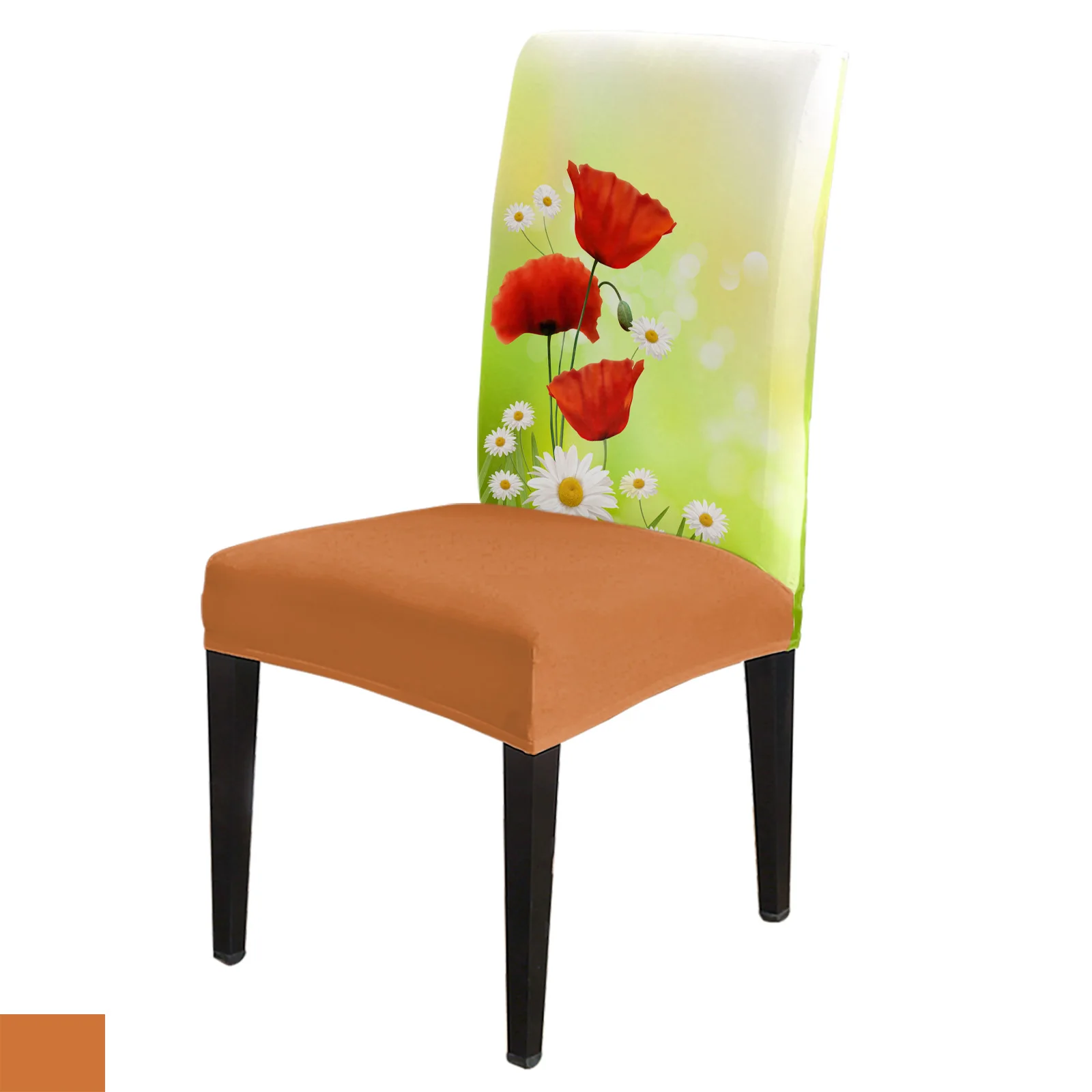 

Poppy Flower Daisy Dining Chair Cover 4/6/8PCS Spandex Elastic Chair Slipcover Case for Wedding Hotel Banquet Dining Room