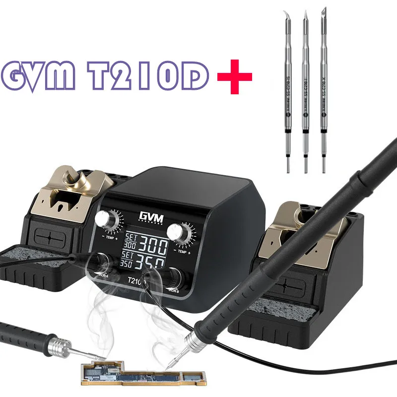 GVM T210D паяльная станция с двумя станциями, быстрое техническое обслуживание, постоянная температура
GVM T210D паяльная станция с двумя станциями, быстрое техническое обслуживание, постоянная температура