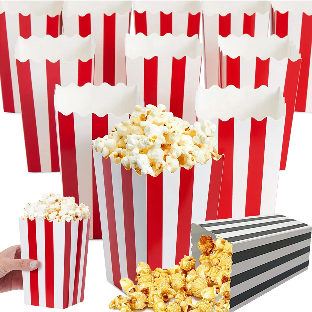 50/100Pcs Popcorn Boxes Red White Striped Popcorn Container Paper Popcorn Buckets for Movie Theater Wedding Party Decor Supplies
50/100Pcs Popcorn Boxes Red White Striped Popcorn Container Paper Popcorn Buckets for Movie Theater Wedding Party Decor Supplies