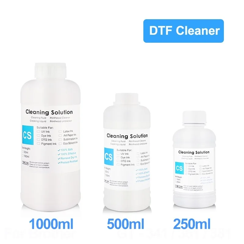 NEW DTF Ink Cleaner Cleaning Solution Liquid For DTF (Direct Transfer Film) Printer Printhead Tube Cleaning (3 Capacity Options) 
NEW DTF Ink Cleaner Cleaning Solution Liquid For DTF (Direct Transfer Film) Printer Printhead Tube Cleaning (3 Capacity Options)