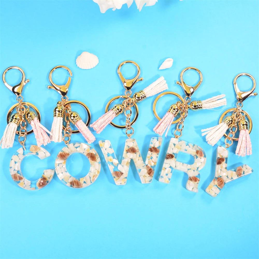 Resin Conch Letter Keychain Hand Drip Glue English Symbol Key Ring Exquisite Tassel Jewelry Pendant For Gift Accessories
Resin Conch Letter Keychain Hand Drip Glue English Symbol Key Ring Exquisite Tassel Jewelry Pendant For Gift Accessories