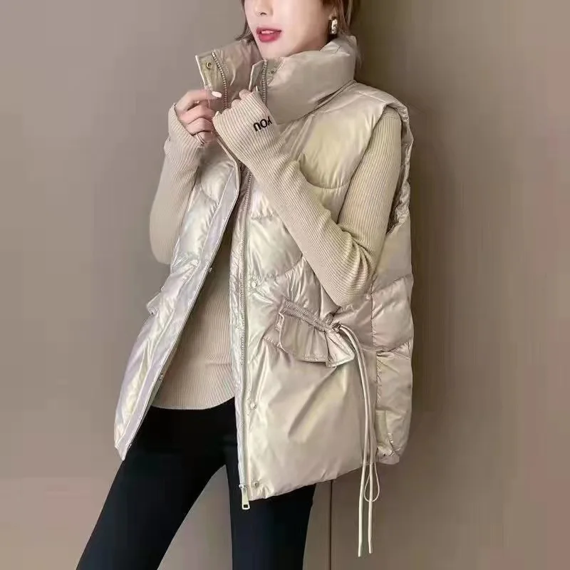 2022 Korean Version Wash Free Bright Down Cotton Waistcoat Women'S Short Loose Stand Collar Vest In Winter Lady Jackets
2022 Korean Version Wash Free Bright Down Cotton Waistcoat Women'S Short Loose Stand Collar Vest In Winter Lady Jackets