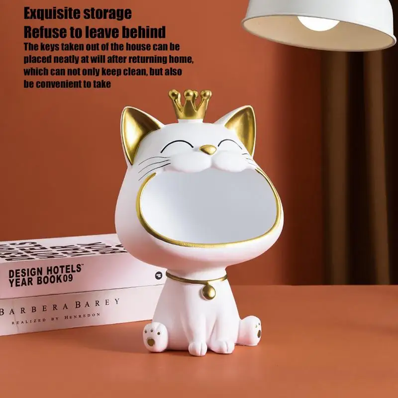 Jewelry Piece Cat Figures Storage Box Laughing Cat Key Storage Box Large Statue Desk Small Items Container Organizer Sculpture
Jewelry Piece Cat Figures Storage Box Laughing Cat Key Storage Box Large Statue Desk Small Items Container Organizer Sculpture