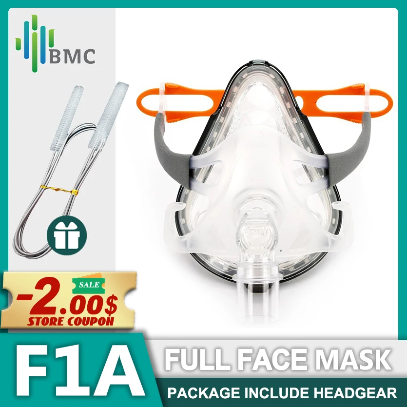 BMC F1A Full Face Mask Anti Snoring With Free Headgear For CPAP Auto CPAP BiPAP Respirator Size S M L Snoring Therapy Interface
BMC F1A Full Face Mask Anti Snoring With Free Headgear For CPAP Auto CPAP BiPAP Respirator Size S M L Snoring Therapy Interface