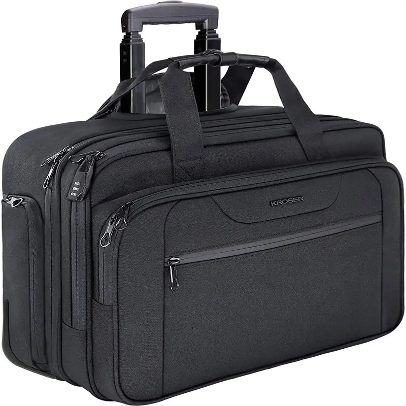 Rolling Laptop Bag Case Wheeled Briefcase For 17.3" Laptop Roller Case Computer Bag for Travel/Business/School/Men/Women
Rolling Laptop Bag Case Wheeled Briefcase For 17.3" Laptop Roller Case Computer Bag for Travel/Business/School/Men/Women