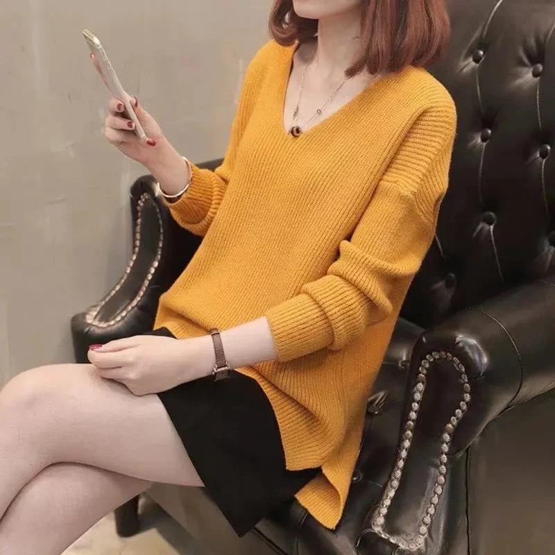 Knitted Sweater V Neck Women 2023 New Autumn Winter Pullover Sweaters Female Long Sleeve Tops White Black Clothing
Knitted Sweater V Neck Women 2023 New Autumn Winter Pullover Sweaters Female Long Sleeve Tops White Black Clothing