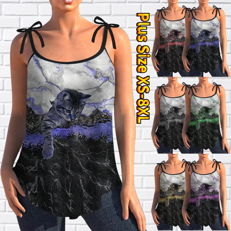 2023 Casual Round Neck Regular New Design Printing Tops Tank Tops Women's Vest Blue Tie Sleeveless Daily Weekend Streetwear
2023 Casual Round Neck Regular New Design Printing Tops Tank Tops Women's Vest Blue Tie Sleeveless Daily Weekend Streetwear