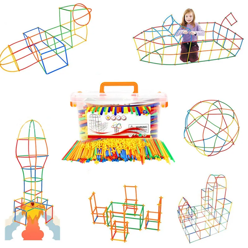 

Straw Constructor Toys STEM Building Toys Straws and Connectors Building Sets Colorful Motor Skills Engineering Educational Toy