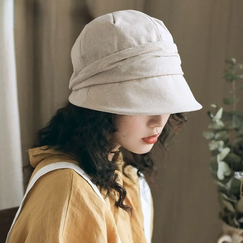 Spring Summer Korean Literature Art Sun Hat Women's Cotton Linen Breathable Bucket Hat Ladies Holiday Small Brim Beach Hat
Spring Summer Korean Literature Art Sun Hat Women's Cotton Linen Breathable Bucket Hat Ladies Holiday Small Brim Beach Hat