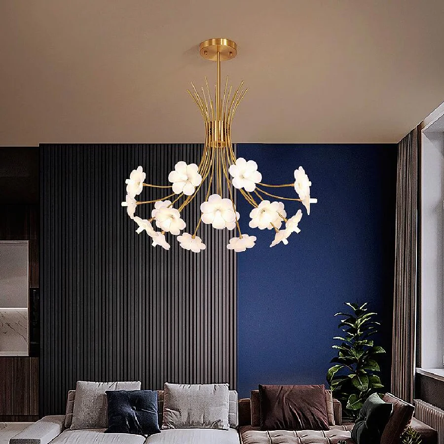 Modern Copper Chandelier LED Flower Hanging Lamp For Living Dining Room Bedroom Pendant Light Indoor Lighting Home Decor Fixture
Modern Copper Chandelier LED Flower Hanging Lamp For Living Dining Room Bedroom Pendant Light Indoor Lighting Home Decor Fixture