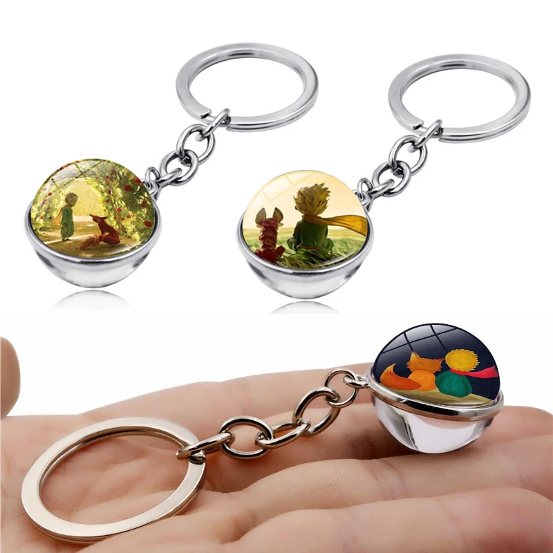 Classic Le Petit Prince Keychain Planet The Little Prince Fox Rose Fairy Tale Pendant Glass Ball Keyring Jewelry Friends Gift
Classic Le Petit Prince Keychain Planet The Little Prince Fox Rose Fairy Tale Pendant Glass Ball Keyring Jewelry Friends Gift