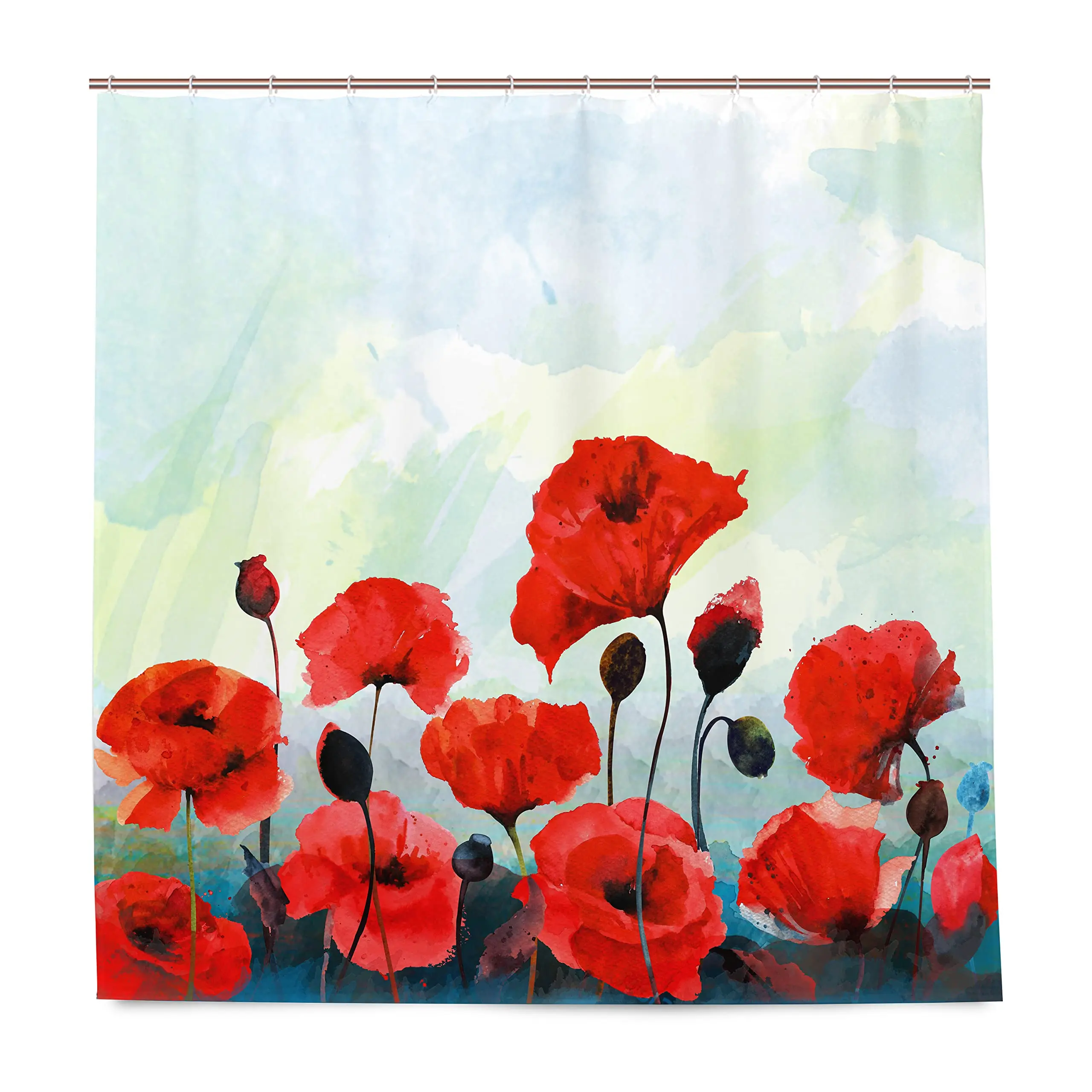 Flower Shower Curtain, Poppy Flower Shower Curtains with Floral Washable Fabric Shower Curtains for Bathroom Sets with Hooks
Flower Shower Curtain, Poppy Flower Shower Curtains with Floral Washable Fabric Shower Curtains for Bathroom Sets with Hooks