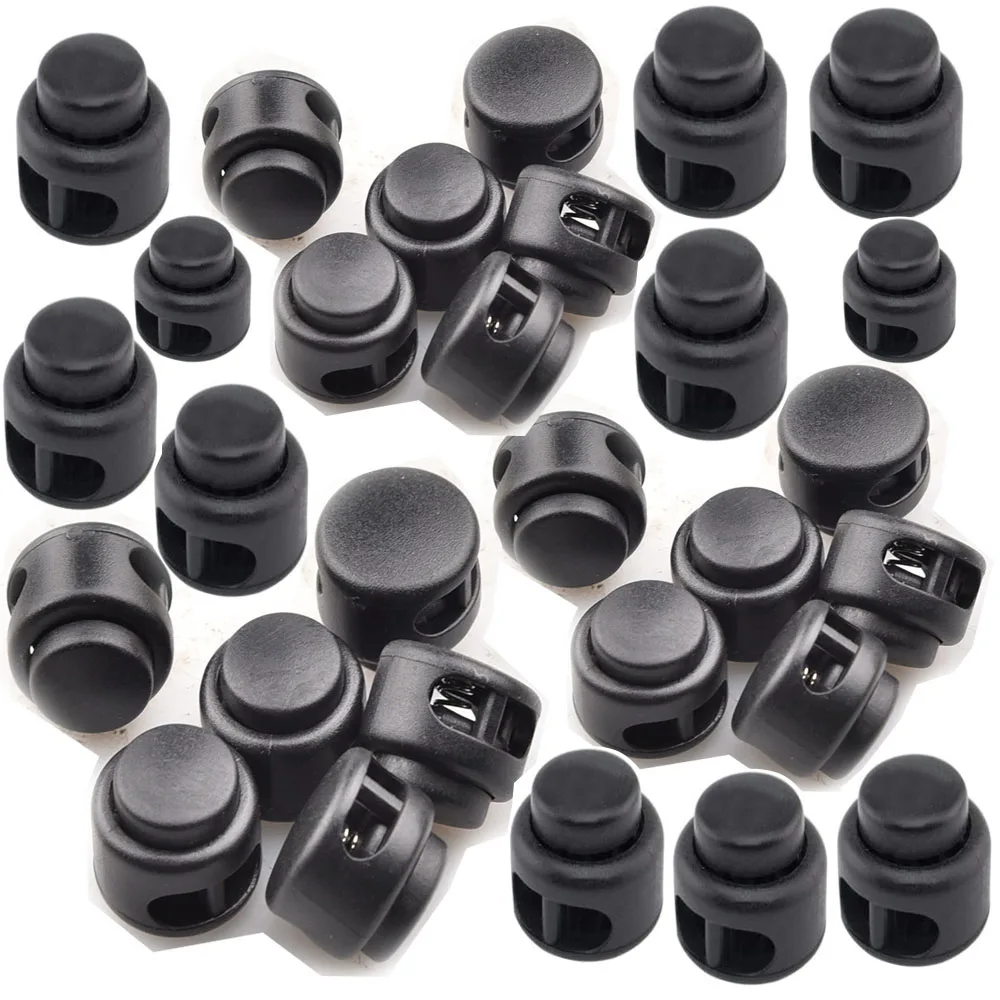 Cord Lock 50pcs Plastic Toggle Stopper Double Hole Spring Loaded Elastic Drawstring Rope Locks Lanyard Sliding Fastener Buttons
Cord Lock 50pcs Plastic Toggle Stopper Double Hole Spring Loaded Elastic Drawstring Rope Locks Lanyard Sliding Fastener Buttons