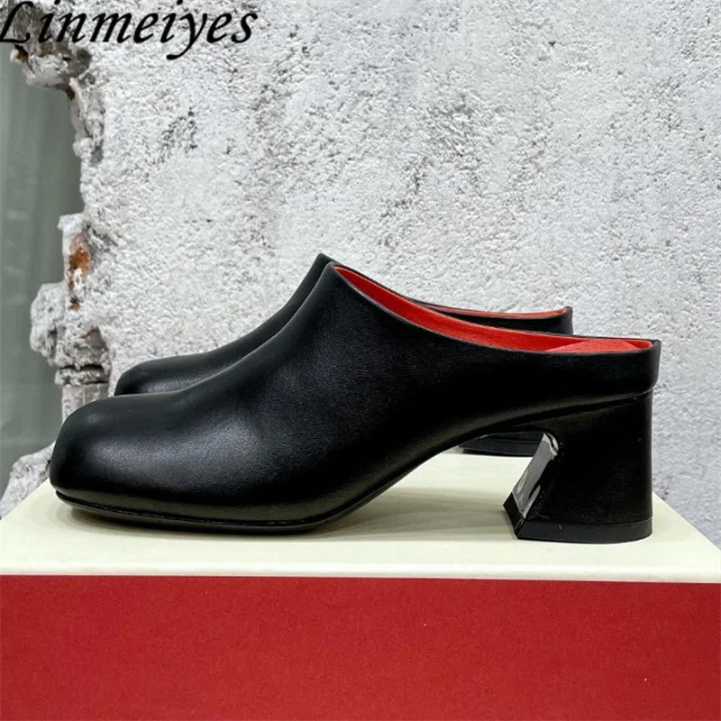 New Arrival Hoof Heels Slippers Woman Genuine Leather Round Toe Slides Ladies Runway Party Shoes High Heels Slippers Women
New Arrival Hoof Heels Slippers Woman Genuine Leather Round Toe Slides Ladies Runway Party Shoes High Heels Slippers Women