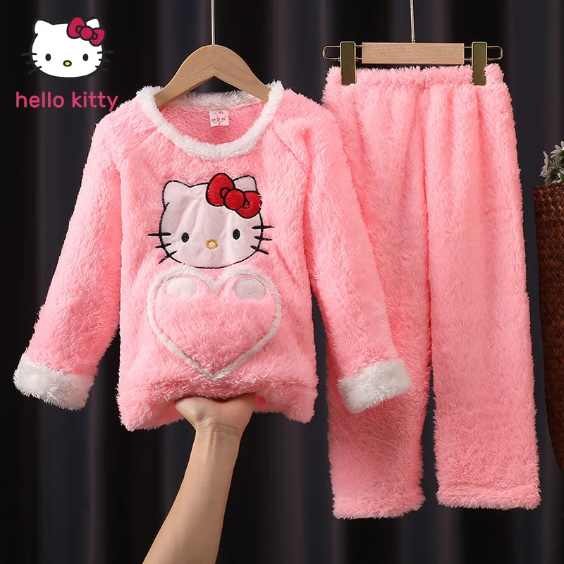 Hello Kitty Flannel Children's Pajamas Set Winter Long Sleeve Thick Coral Warm Girls Pajamas Christmas Pajamas for children
Hello Kitty Flannel Children's Pajamas Set Winter Long Sleeve Thick Coral Warm Girls Pajamas Christmas Pajamas for children