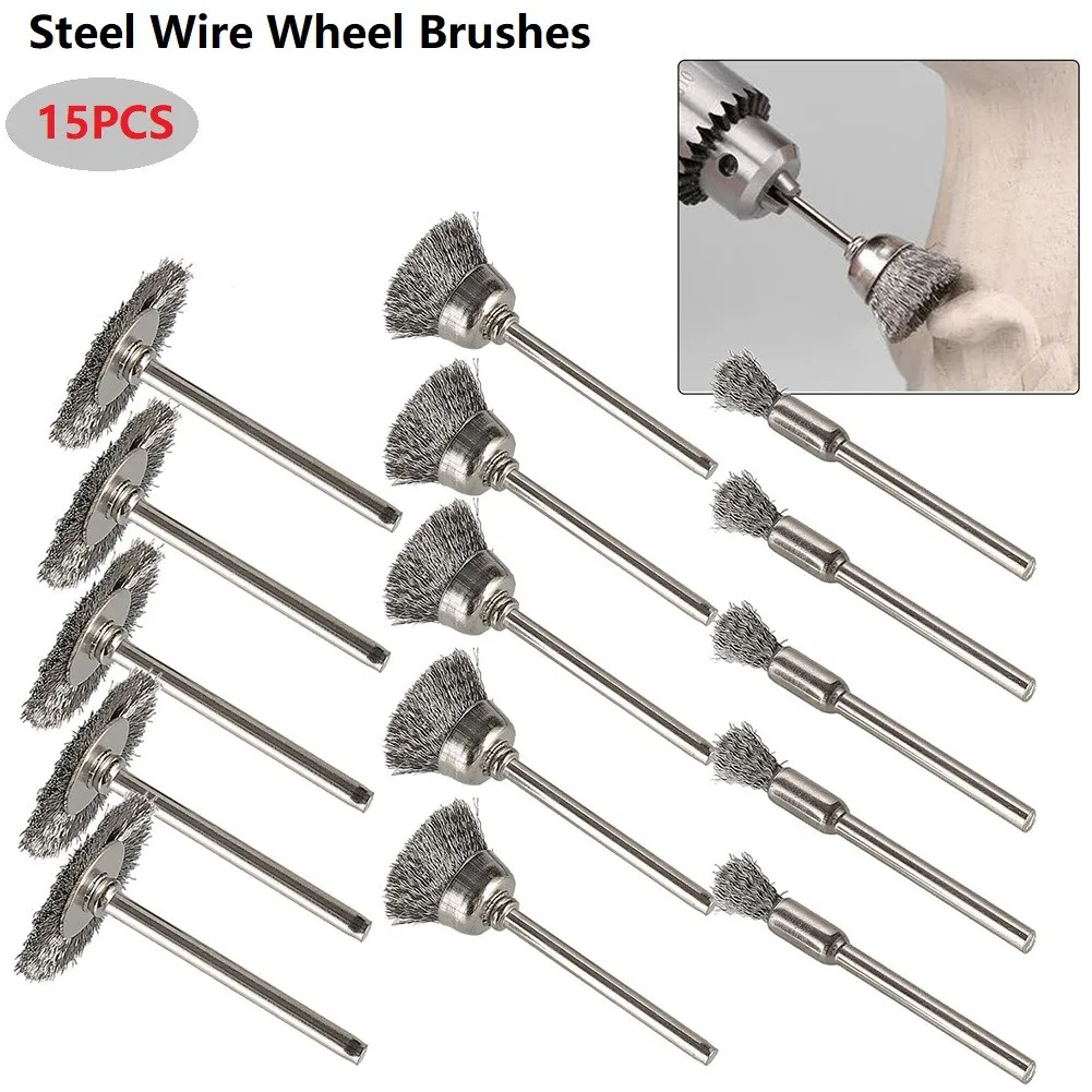 15pcs Wire Wheel Brushes Rust Removal Tool Polishing Grinder Rotary Tools Drill Bit Stainless Steel Rust Removal Brush Set
15pcs Wire Wheel Brushes Rust Removal Tool Polishing Grinder Rotary Tools Drill Bit Stainless Steel Rust Removal Brush Set
